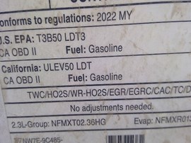 2022 FORD RANGER, WHITE, LARIAT, CREW CAB, 2.3L TURBO, AT, 4WD. F25947